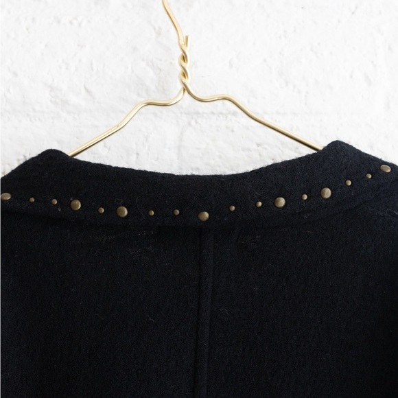 A. Giannetti Black 100% Wool Jacket with Gold Studded Accents - Women’s L - Picture 10 of 11